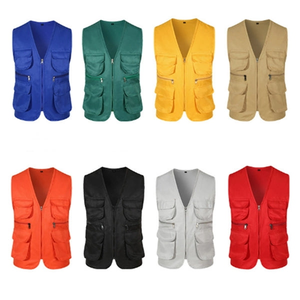 Multi-Pocket Vest Volunteer Activities Overall With Zipper