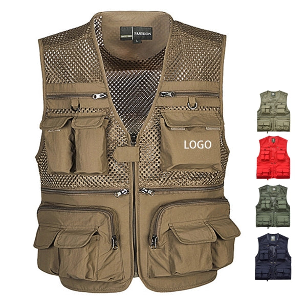 Multifunctional Outdoor Work Fishing Photo Vest W/ Pockets
