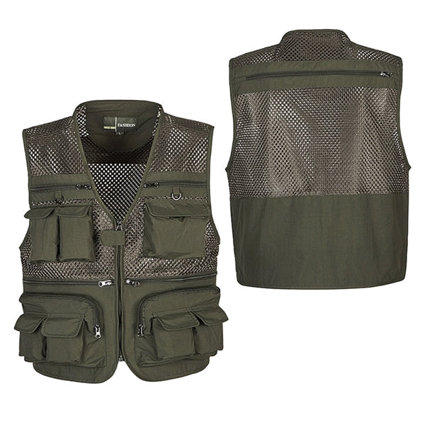 Multifunctional Outdoor Work Fishing Photo Vest W/ Pockets