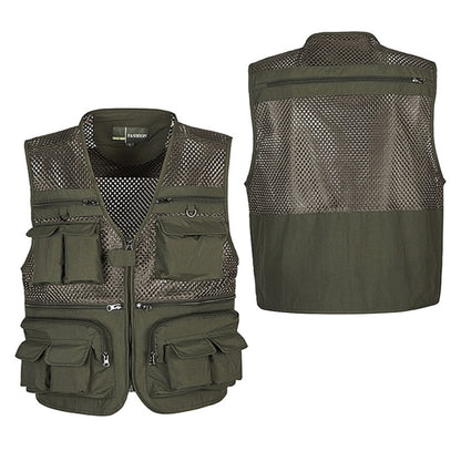 Multifunctional Outdoor Work Fishing Photo Vest W/ Pockets