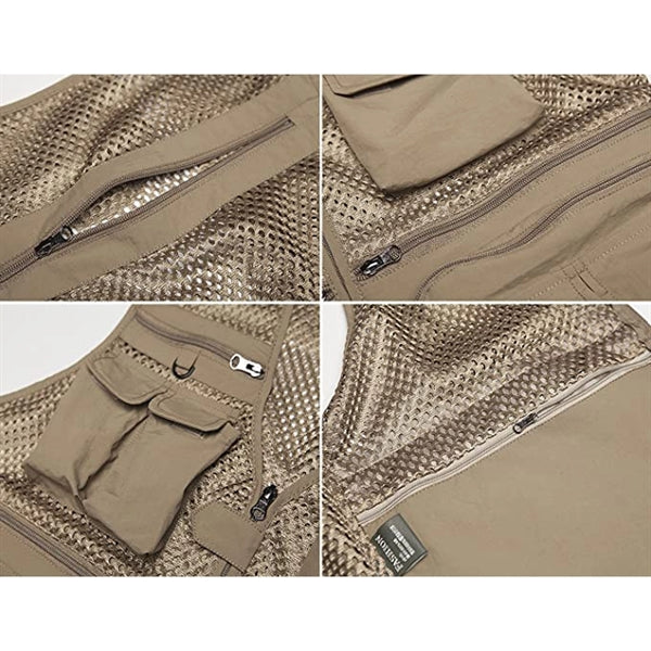 Multifunctional Outdoor Work Fishing Photo Vest W/ Pockets