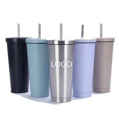 25 Oz Stainless Steel Skinny Tumbler With Straw And Lid