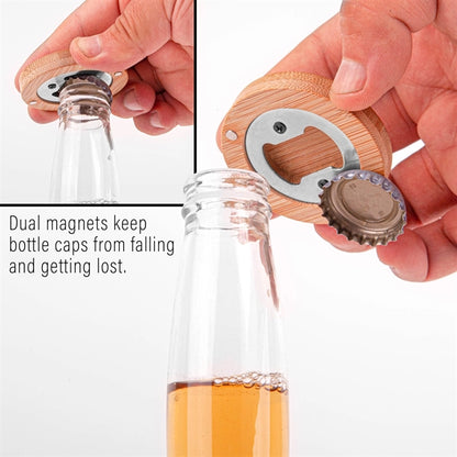 Magnetic Bamboo Bottle Opener