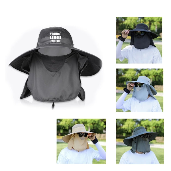 Wide Brim Fishing Sun Hat With Neck Flap
