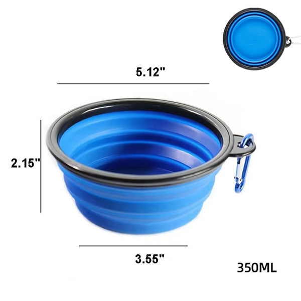 Portable Foldable Pet/Dog Bowl with Carabiners