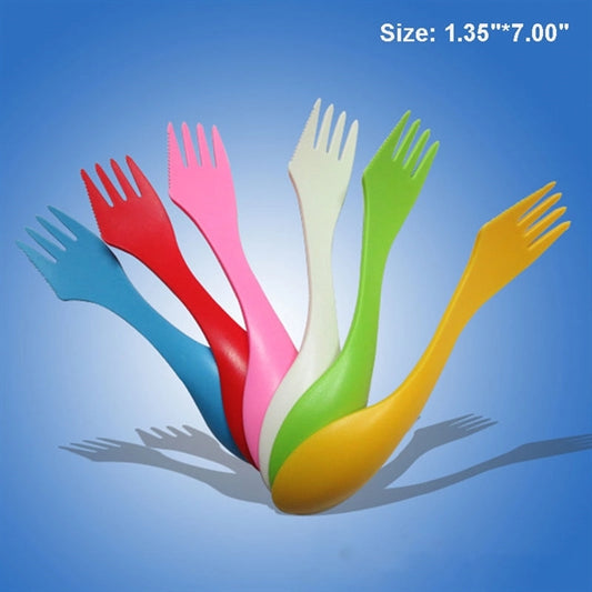 Spork 3 in 1 Camping Spoon Fork Knife Combo Plastic Cutlery