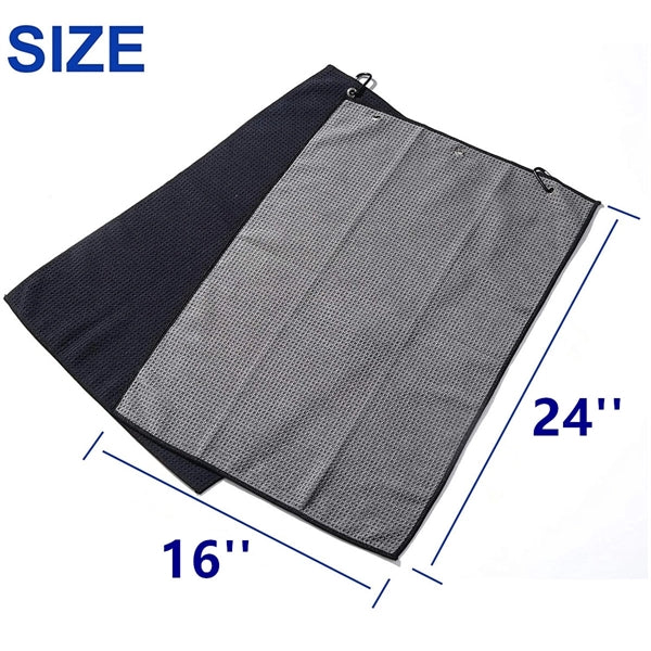 Large Waffle Pattern Golf Towel With Carabiner Clip