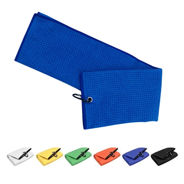 Trifold Waffle Pattern Golf Towel