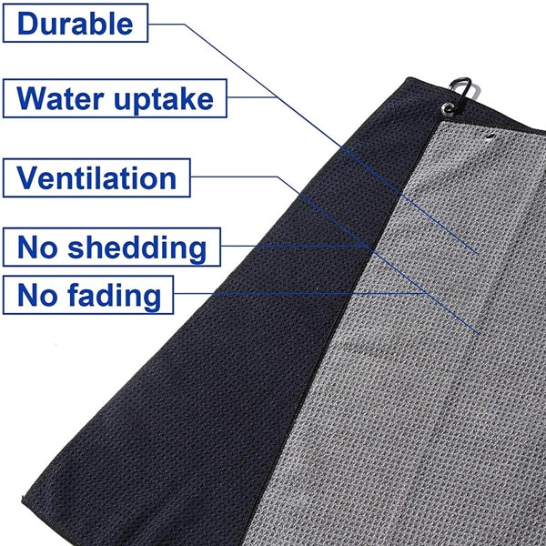Trifold Waffle Pattern Golf Towel