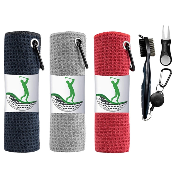 Golf Waffle Pattern Towel Gift Accessories Set