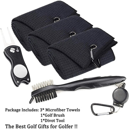 Golf Waffle Pattern Towel Gift Accessories Set