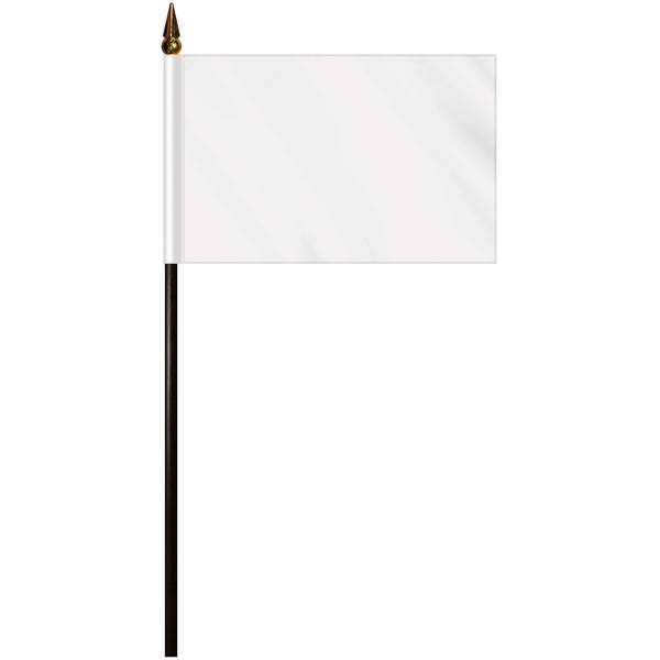 4" x 6" Single Reverse Polyester Stick Flags - HQ