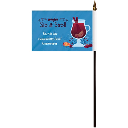 4" x 6" Double Sided Polyester Stick Flags