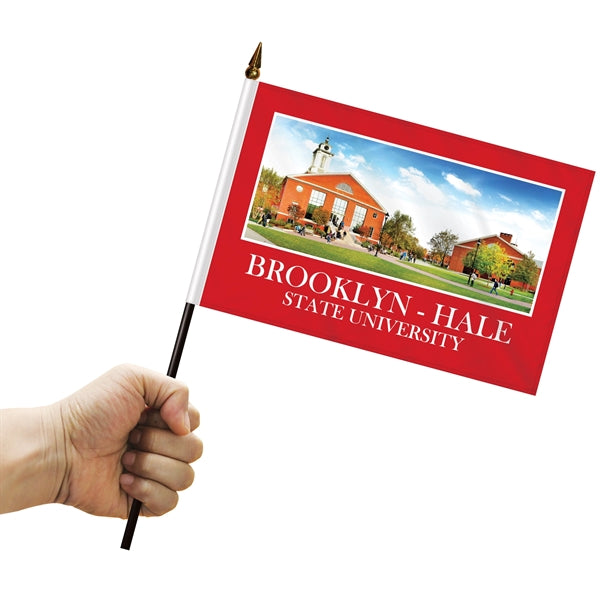 6" x 9" Double Sided Polyester Stick Flags