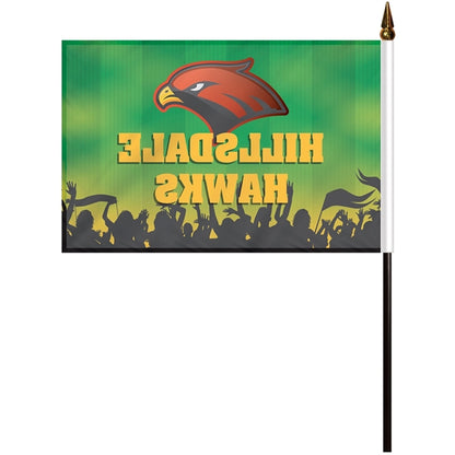 8" x 12" Single Reverse Polyester Stick Flags