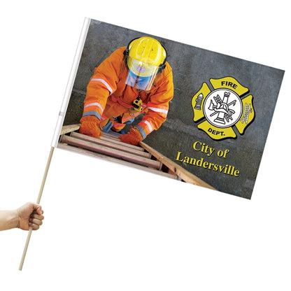16" x 24" Single Reverse Polyester Stick Flags