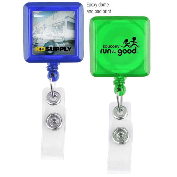 Square-Shaped Retractable Badge Holder