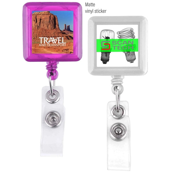 Square-Shaped Retractable Badge Holder