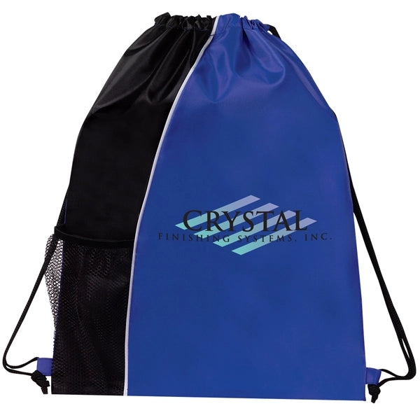 210D Polyester Drawstring Sport & Gym Backpack w/ Pocket