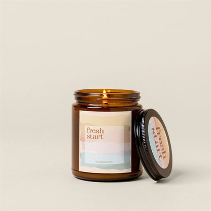 Glass Jar Candle with Lid - Label