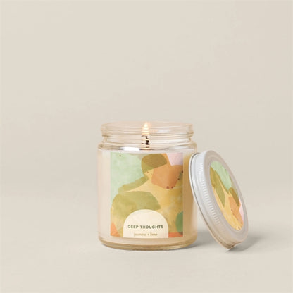 Glass Jar Candle with Lid - Label