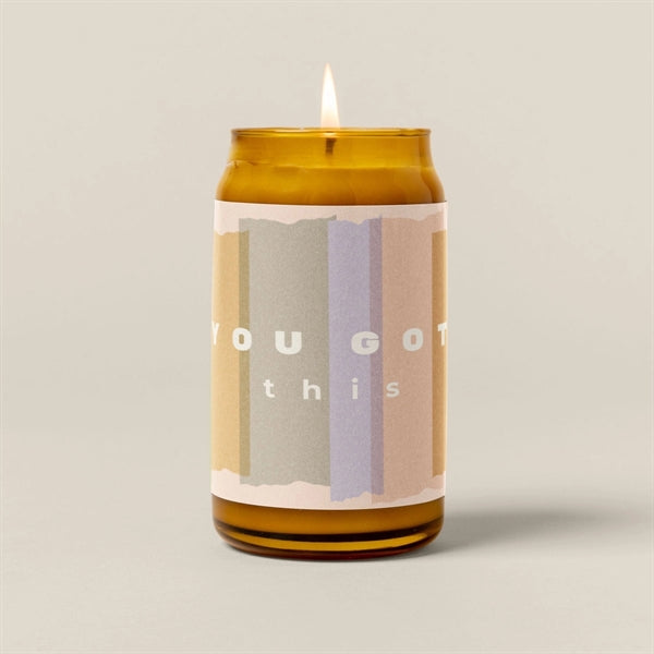 Beer Can Glass Candle - Label
