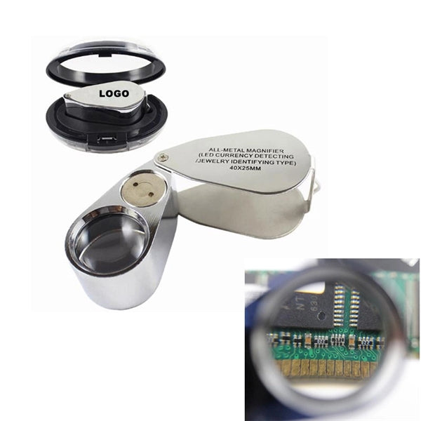Foldable 40X Magnification Pocket Jewellery Loupe With Light