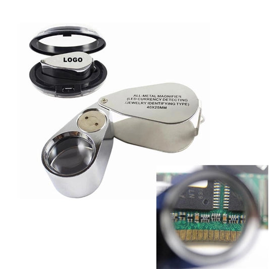 Foldable 40X Magnification Pocket Jewellery Loupe With Light