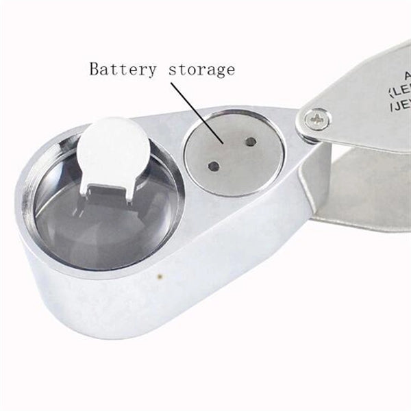 Foldable 40X Magnification Pocket Jewellery Loupe With Light