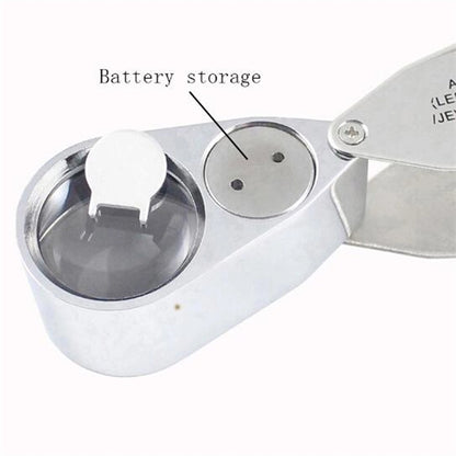 Foldable 40X Magnification Pocket Jewellery Loupe With Light