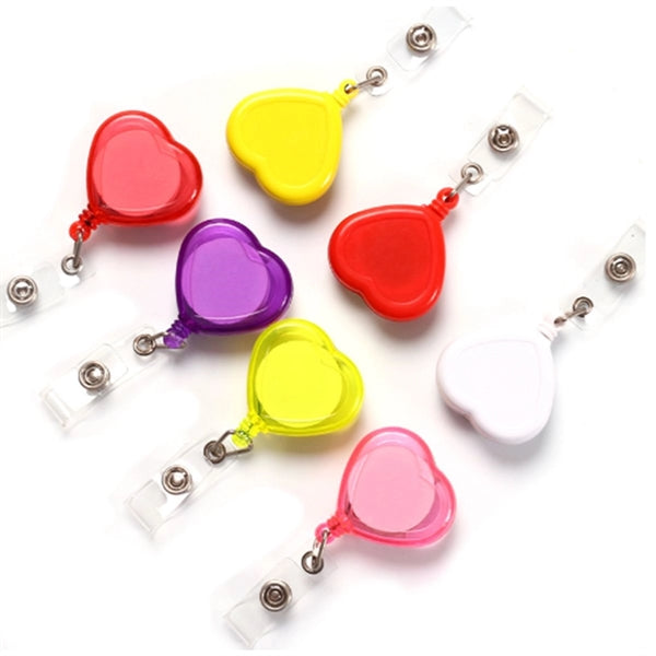 Heart Shaped Retractable Badge Reel Clip Holder