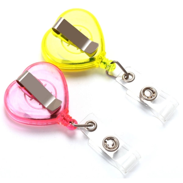 Heart Shaped Retractable Badge Reel Clip Holder