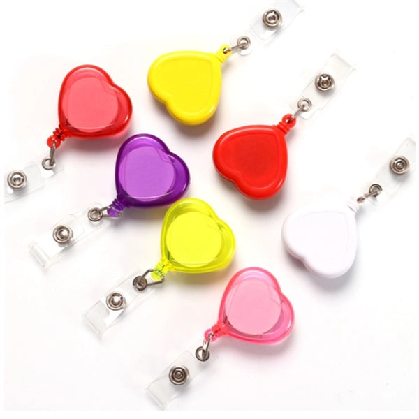 Heart Shaped Retractable Badge Reel Clip Holder