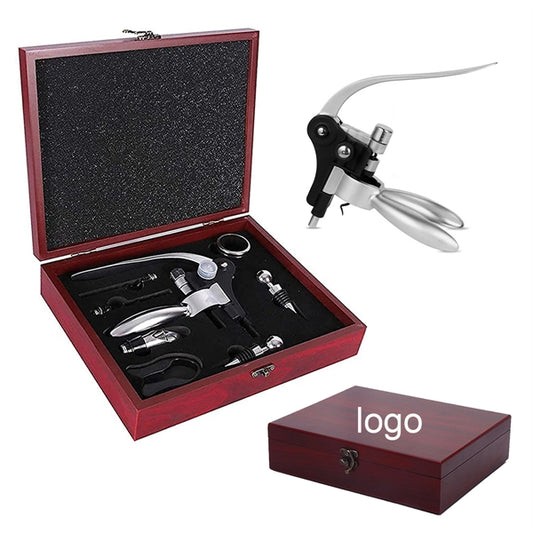 9 Pieces Wine Accessory Set With Wooden Case