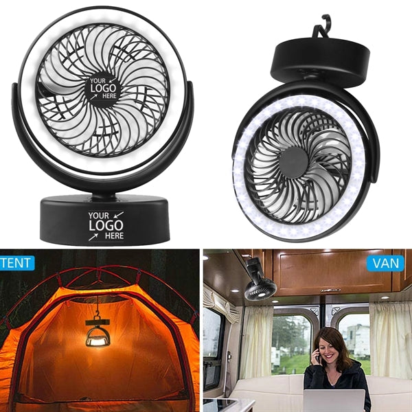 Portable Camping Fan With Led Lantern