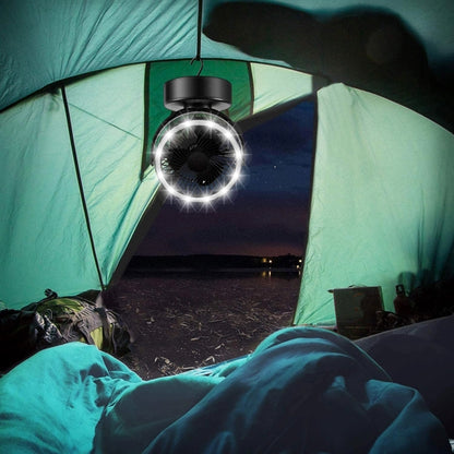 Portable Camping Fan With Led Lantern