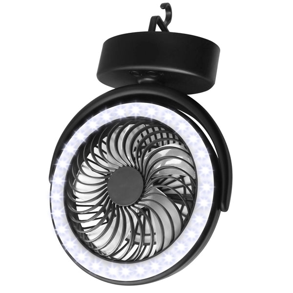 Portable Camping Fan With Led Lantern