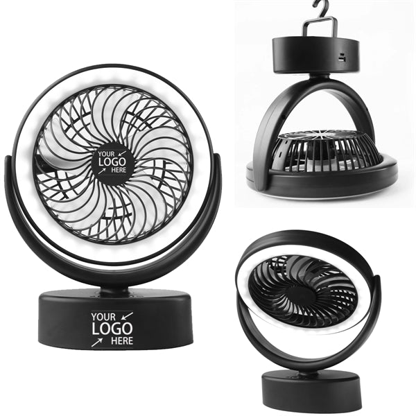 Portable Camping Fan With Led Lantern