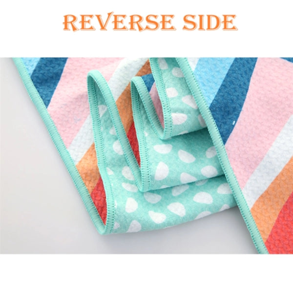 25"x 50" Sublimated Sand Proof Waffle Microfiber Beach Towel