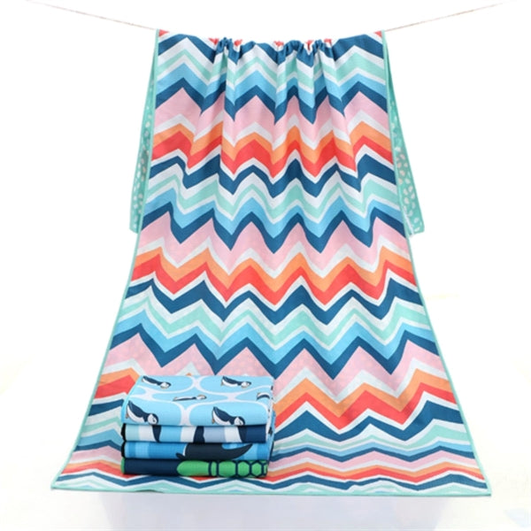25"x 50" Sublimated Sand Proof Waffle Microfiber Beach Towel