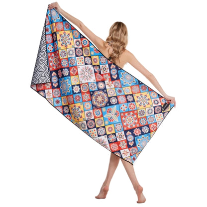 25"x 50" Sublimated Sand Proof Waffle Microfiber Beach Towel