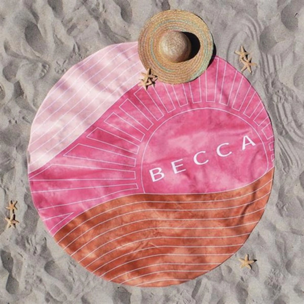 Round Sublimated Plush Microfiber Beach Towel