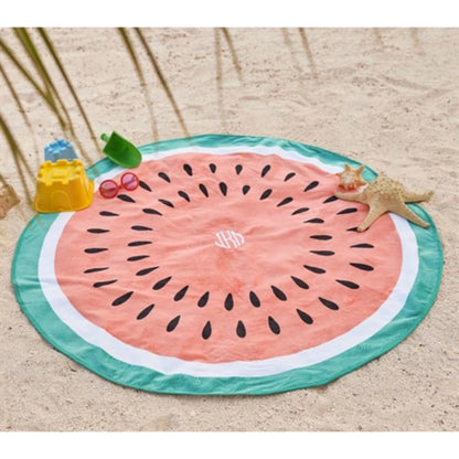 Round Sublimated Plush Microfiber Beach Towel