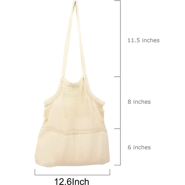 Canvas Mesh Grocery Tote Bag