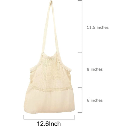 Canvas Mesh Grocery Tote Bag