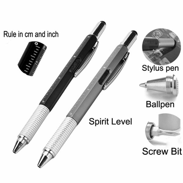 Ruler Pen with Level, Screwdriver & Stylus