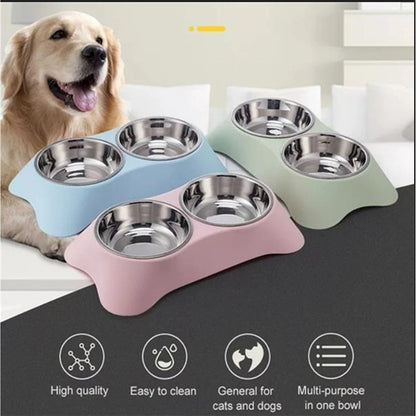 Stainless Steel Double Pet Bowl