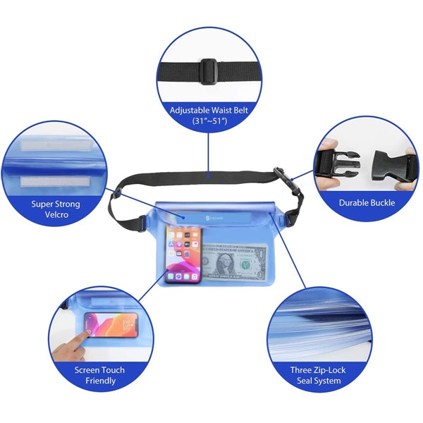Waterproof Pouch Bag With Adjustable Waist Strap
