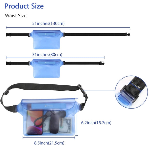 Waterproof Pouch Bag With Adjustable Waist Strap