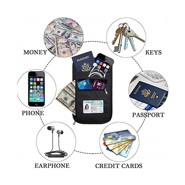 Rfid Blocking Passport Neck Wallet